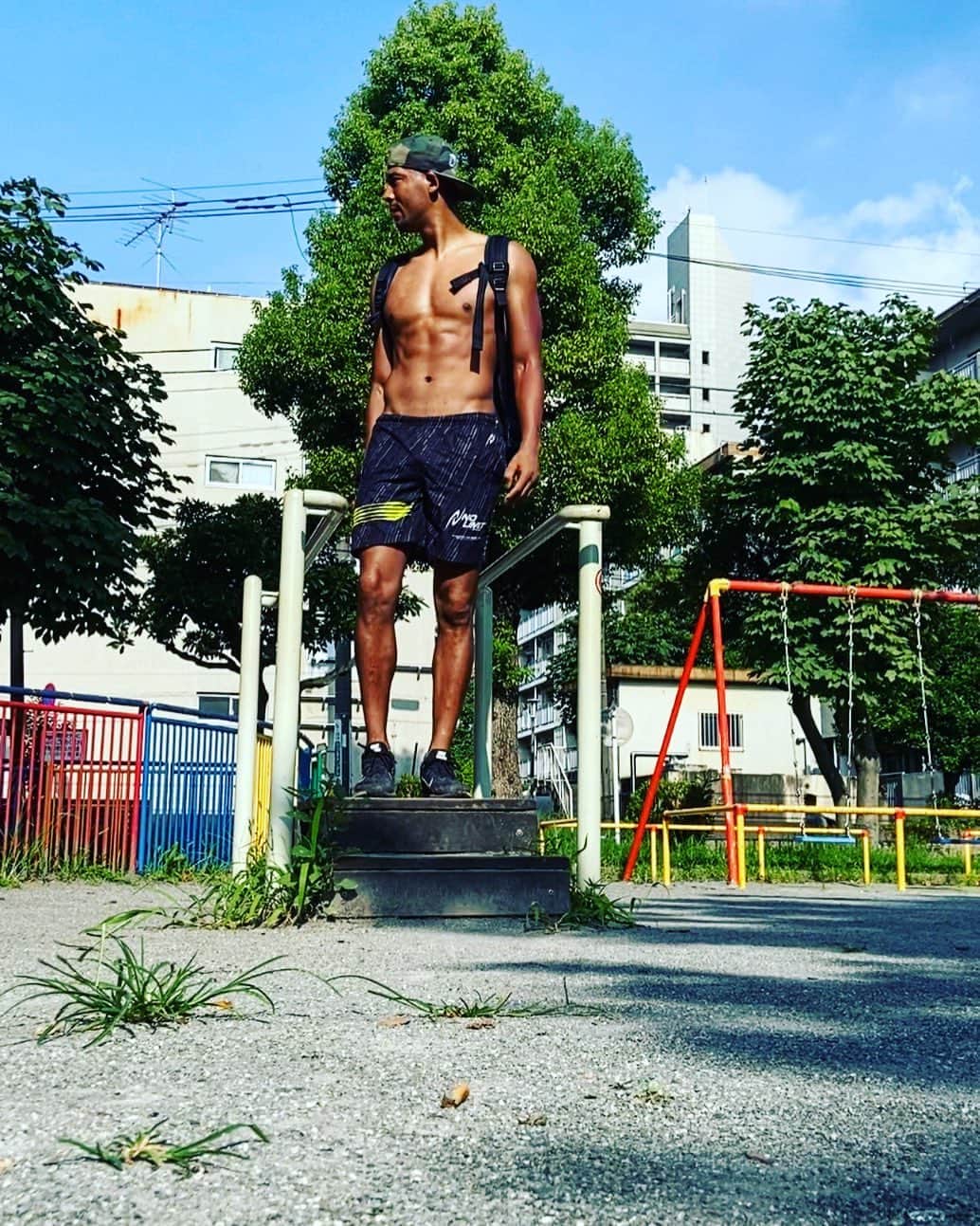 モーゼス夢さんのインスタグラム写真 - (モーゼス夢Instagram)「☀️Park training days🔥 黒豹完了レベル78% #尼崎の黒豹 #アマクロ」8月6日 7時49分 - dreamer0201