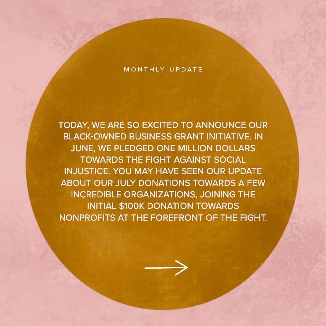 Anastasia Beverly Hillsさんのインスタグラム写真 - (Anastasia Beverly HillsInstagram)「In June, we pledged one million dollars towards the fight against social injustice. To date, we have donated $265K to a few incredible organizations. Now, we are excited to announce we are putting aside $450K towards our Black-Owned Business Grant Initiative.   We believe that one of the best ways to support a community is to support their thinkers, innovators, and leaders financially. Applications open on August 8th, and more information can be found at https://www.anastasiabeverlyhills.com/grant-initiative.html. Link in bio.  We look forward to hearing your story.   Special thanks to the talented @mkoby_ for creating this beautiful artwork.」8月6日 8時21分 - anastasiabeverlyhills