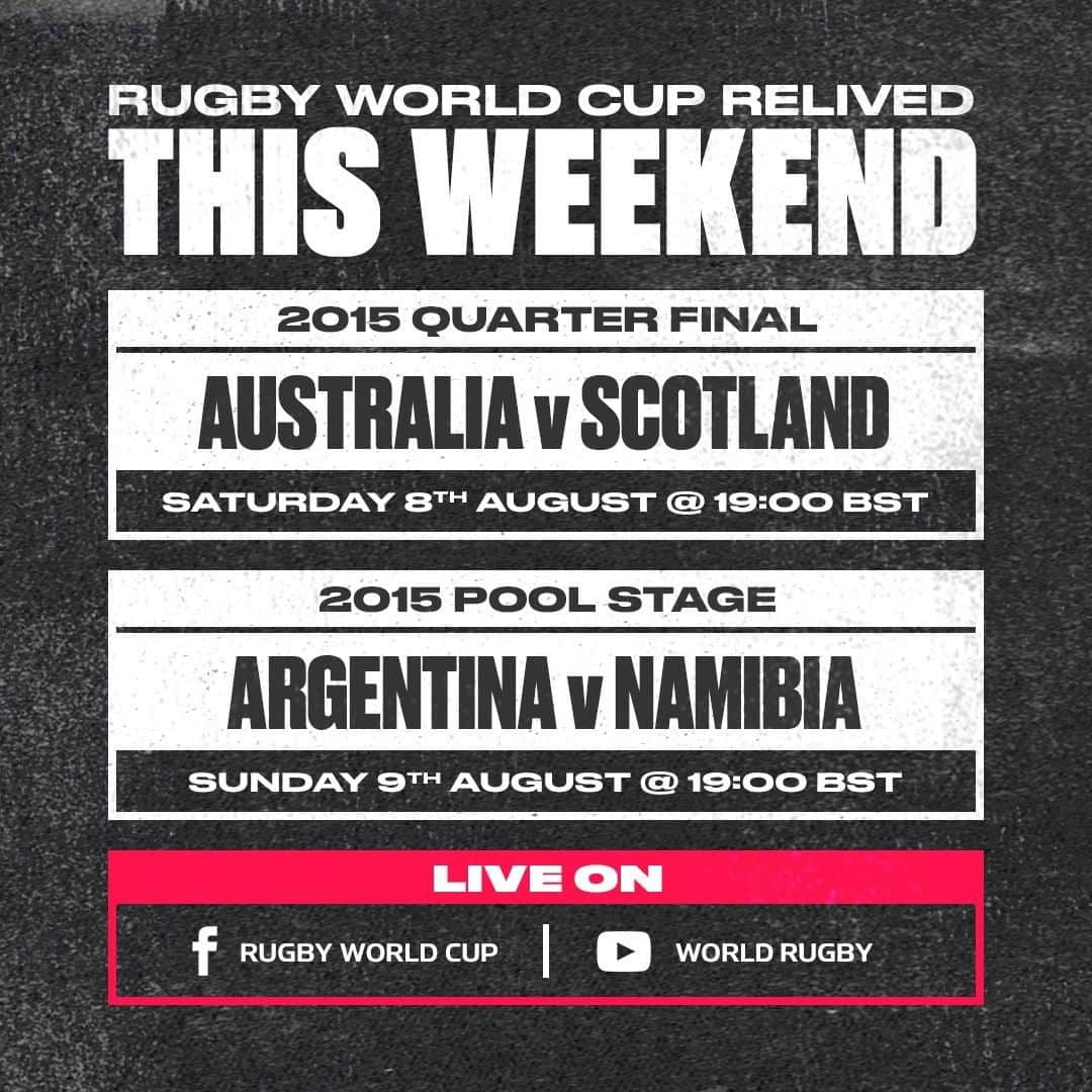 ラグビーリーグ・ワールドカップさんのインスタグラム写真 - (ラグビーリーグ・ワールドカップInstagram)「Your rugby fix is sorted for the weekend 🏉  🇦🇺 Australia v Scotland 🏴󠁧󠁢󠁳󠁣󠁴󠁿 🇦🇷 Argentina v Namibia 🇳🇦  See you there 👀」8月6日 18時07分 - rugbyworldcup