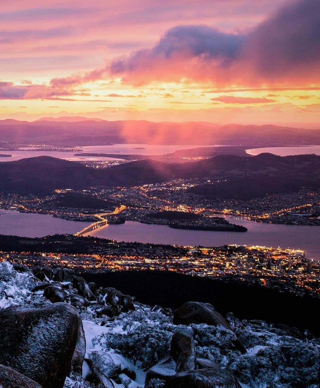 Australiaさんのインスタグラム写真 - (AustraliaInstagram)「It's certainly a good morning when you start the day at the top of #MtWellington in @tasmania 🙌 @jeon_landscapes captured the perfect sunrise from the summit of #MtWellington recently and wasn’t it just magical?! This idyllic spot is a short 20-minute drive from the @hobartandbeyond city centre so consider it the perfect place to kick off the weekend if you’re feeling like connecting with nature at the crack of dawn. When you think about it, it's pretty incredible that there's a huge mountain and an 18,000-hectare wilderness reserve right on the doorstep of @tasmania's capital city just waiting to be explored! #seeaustralia #discovertasmania #HobartandBeyond」8月7日 5時00分 - australia