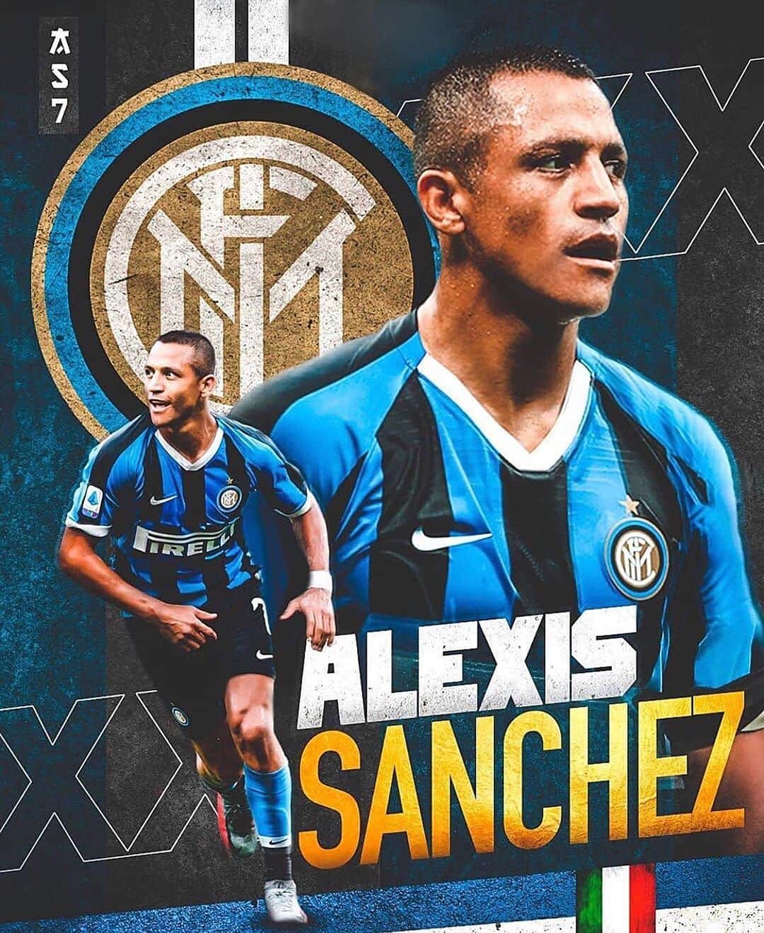 アレクシス・サンチェスのインスタグラム：「⚫️🔵」