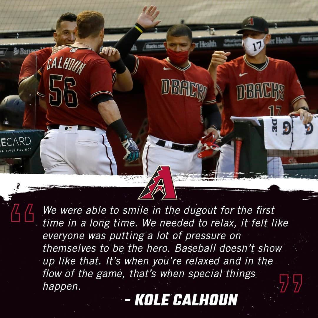 アリゾナ・ダイヤモンドバックスさんのインスタグラム写真 - (アリゾナ・ダイヤモンドバックスInstagram)「Well said, @kole_calhoun56. #RattleOn」8月7日 5時48分 - dbacks