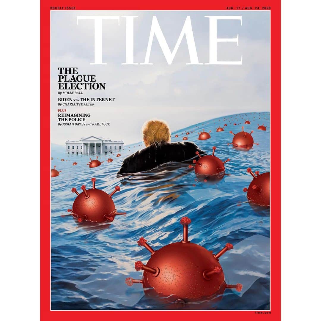 TIME Magazineさんのインスタグラム写真 - (TIME MagazineInstagram)「For four years, Donald Trump has been the dominant force and inescapable fact not only of national politics but also of American life. Now, @mollyesque writes in this week's cover story, he finds himself displaced as the central character in his own campaign by a plague that answers to no calendar, ideology or political objective. Just as the virus has changed the way adults report to offices and children go to school, upending whole industries in the process, it has spurred a massive shift in the fundamental act of American democracy: how we select the President who will be charged with ending the pandemic’s reign of destruction, dealing with its aftermath and shaping the nation that rises from its ashes. And as with so many other changes wrought by the coronavirus, the practice of American politics may never be quite the same again. Read more at the link in bio. Illustration by Tim O’Brien (@obrienillustration) for TIME」8月6日 21時04分 - time