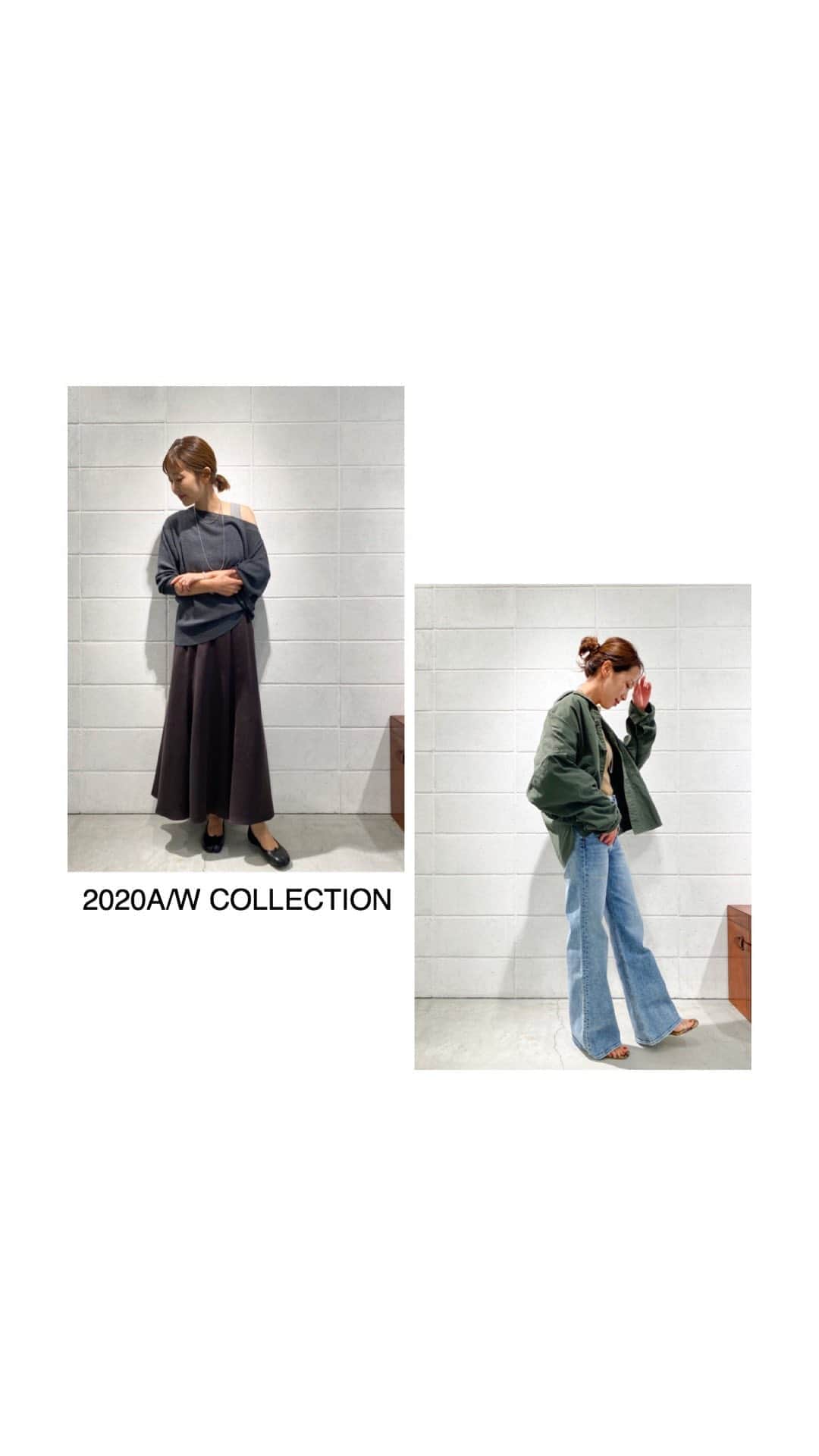 のインスタグラム：「﻿ ﻿ ﻿ 【STYLE.1 】﻿ ①Worsted Stretch Trousers 8/7発売﻿ No.20030922101030﻿ ¥20,000+tax﻿ col:ブラウン/カーキ/ブルー﻿ size:34/36/38﻿ ﻿ 左 @iiirooodiiim﻿ 152cm パンツ34サイズ﻿ ﻿ ●クラシック天竺タンク(販売中)﻿ No.20070922823010﻿ ¥8,000+tax﻿ col:グレー﻿ ﻿ ●キャップ(TAH)8/7発売﻿ No.20095923000230﻿ ¥12,000+tax﻿ ﻿ ●アクセサリー(Gabriela Artigas) 8/7発売﻿ ①ボールチェーンリング(代官山先行入荷)﻿ 各¥16,000+tax﻿ ②ピンキーリング(代官山限定)﻿ ¥27,000+tax﻿ ③リング中指(代官山限定)﻿ ¥27,000+tax﻿ ④バングル(代官山/有楽町/名古屋限定)﻿ ¥41,000+tax﻿ ⑤別注ネックレス(全店販売)﻿ ¥44,000+tax﻿ ﻿ 右 @44e38﻿  166cm パンツ38サイズ﻿ ﻿ ●Moist V/N TEE(販売中)﻿ No.20070922216020﻿ ¥9,800+tax﻿ col:ホワイト﻿ ﻿ ●R’IAM ミニツイードジャケット 8/7発売﻿ No.20010922603030﻿ ¥32,000+tax﻿ col:ブラック﻿ size:38﻿ ﻿ ●アクセサリー(Gabriela Artigas) 8/7発売﻿ ⑥リング(代官山限定)﻿ ¥33,000+tax﻿ ⑦チェーンブレスレット(代官山/有楽町/名古屋/WEB限定)﻿ ¥38,000+tax﻿ ●ブレスレット(MAISON BOINET)今後入荷予定﻿ No.20091923008630﻿ ¥10,000+tax﻿ col:グリーン﻿ ﻿ ●メガネ(illestiva) 8/20発売予定﻿ ¥27,000+tax﻿ ﻿ ●スニーカー(私物)﻿ ————————————————————﻿ 【STYLE.2】﻿ ①ウォッシャブルリブプルオーバー 8/7発売﻿ No.20080922201030﻿ ¥16,000+tax﻿ col:ブラウン/グレー/カーキ﻿ size:free﻿ ﻿ ②Fibril Slitスカート 8/7発売﻿ No.20060922119020﻿ ¥19,000+tax﻿ col:キャメル/ブラウン﻿ size:36/38﻿ ﻿ 左 @iiirooodiiim スカート38サイズ﻿ ●アクセサリー﻿ STYLE.1-①②④と同じ﻿ ﻿ ●ピアス(MARIHA)﻿ ¥32,000+tax﻿ 9月入荷予定﻿ ﻿ ●ブーツ(Maison Margiela)﻿ No.20093923001910﻿ ¥140,000+tax﻿ col:ベージュ﻿ 代官山/青山/六本木/WEB限定販売中﻿ ﻿ 右 @44e38 スカート36サイズ﻿ ●TCテレコタンク﻿ No.20070922813010﻿ ¥8,200+tax﻿ col:グレーA﻿ ﻿ ●シルバーネックレス(MARIHA)﻿ ショート¥18,000+tax﻿ ロング¥22,000+tax﻿ 9月入荷予定﻿ ﻿ ●シューズ(Maison Margiela)﻿ No.20093923001810﻿ ¥88,000+tax﻿ col:ブラック﻿ 代官山/青山/六本木限定販売中﻿ ﻿ ————————————————————﻿ 【STYLE.3】﻿ 左 @iiirooodiiim ﻿ ●デニム(GRLFRND)販売中﻿ No.20030923002230﻿ col:ブルー﻿ size:24﻿ ※オンラインストア追加予約受付中﻿ ﻿ ●シルバーネックレス﻿  STYLE.2と同じ﻿ ﻿ ●メガネ(BLANC..)今後入荷予定﻿ ﻿ 右 @44e38﻿ ●デニム(USED Levi’s501)代官山/大阪限定﻿ ¥11,000+tax﻿ size:29﻿ お問い合わせは直接店舗までお願い致します。﻿ ﻿ ●アクセサリー﻿ STYLE.1-②④⑤⑦と同じ﻿ ﻿ ————————————————————﻿ 【STYLE.4-5】﻿ ①ARMY シャツ﻿ オンラインストア予約販売中﻿ No.20050922102030﻿ ¥20,000+tax﻿ col:カーキ﻿ size:36/38﻿ ﻿ ②Cotton rib プルオーバー﻿ オンラインストア予約販売中﻿ No.20080922800030﻿ ¥13,000+tax﻿ col:ホワイト/キャメル/ネイビー﻿ ﻿ ③デニム﻿ それぞれSTYLE.3と同じ﻿ ﻿ 左 @iiirooodiiim シャツ36サイズ﻿ ●シルバーネックレス﻿ STYLE.2と同じ﻿ ﻿ 右 @44e38 シャツ38サイズ﻿ ●アクセサリー(Gabriela Artigas) 8/7発売﻿ ・ダブルリング﻿ ¥33,000+tax」