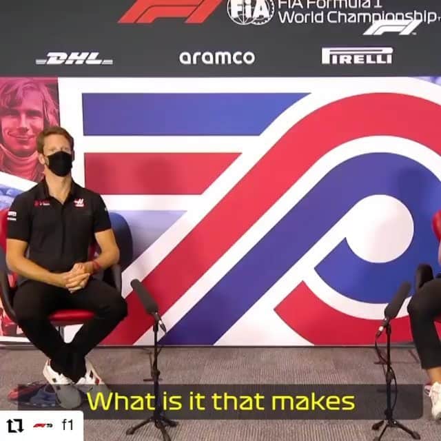 のインスタグラム：「#Repost @f1 • • • • • • What makes F1 so special? Let Romain Grosjean tell you! 🗣 . Whilst approaching 200 entries across 11 years, which have included 10 podiums, he's well versed in our sport's special qualities as we celebrate #F170 🙌 . #F1 #Formula1 @grosjeanromain @haasf1team」