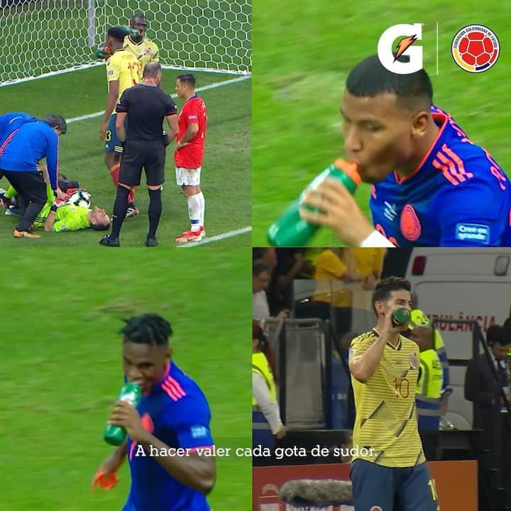 サッカー コロンビア代表チームのインスタグラム：「Seguimos entrenando, para recargarnos, para seguir esforzándonos y dar lo mejor.   Volveremos a la cancha a dejarlo todo.   #HazQueLosDíasCuenten  @gatoradecolombia」