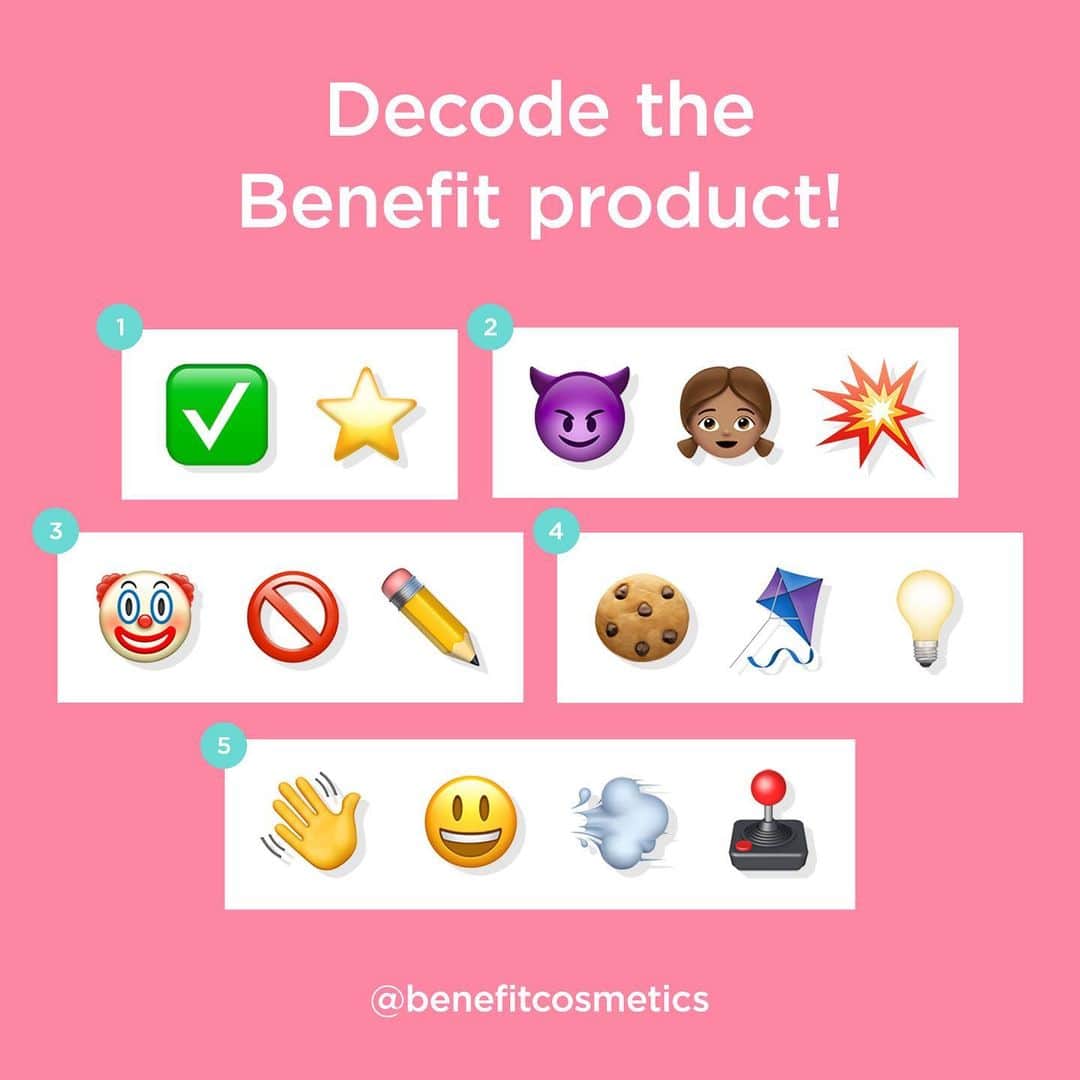 Benefit Cosmeticsさんのインスタグラム写真 - (Benefit CosmeticsInstagram)「OK Benebabes, how many of these can you guess right?! 🤔 Head to IG Stories to submit your guesses! PS. Tap on the photo for the first answer! #benefit」8月7日 2時03分 - benefitcosmetics