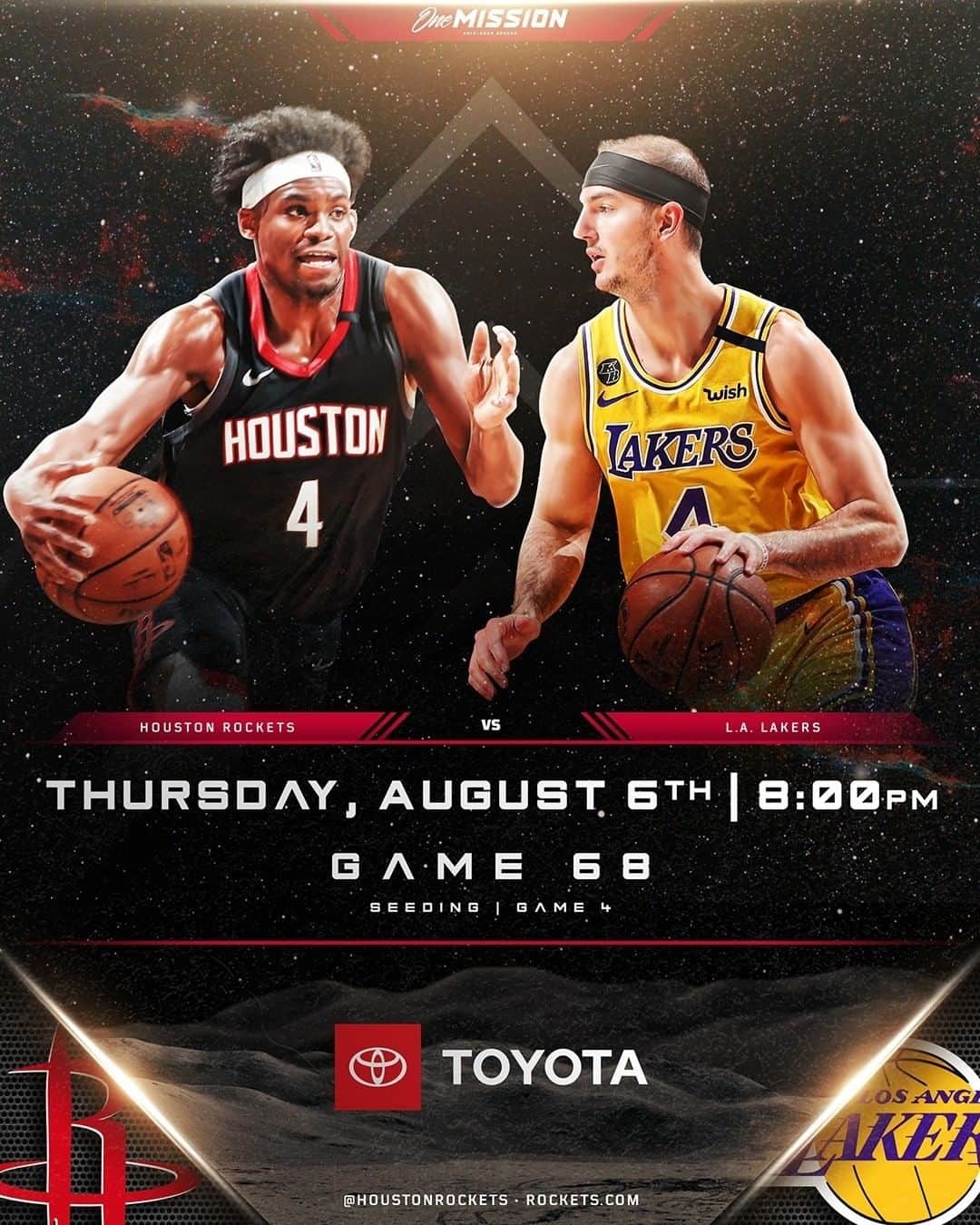 ヒューストン・ロケッツさんのインスタグラム写真 - (ヒューストン・ロケッツInstagram)「GAME NIGHT!  🏀 Rockets vs. Lakers ⏰ 8PM 📺 @attsportsnetsw & @nbaontnt 📻 740AM 📲 Rockets.com/Mobile-App  #OneMission l @toyotausa」8月7日 3時20分 - houstonrockets