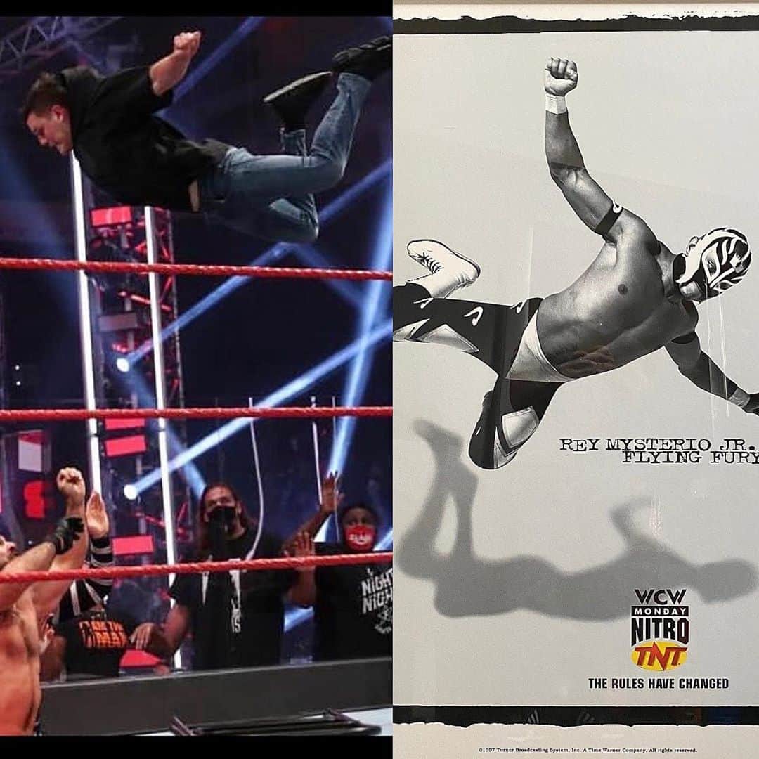 レイ・ミステリオ・ジュニアのインスタグラム：「Like father, like son!! #RootsOfWrestling #Bloodline」