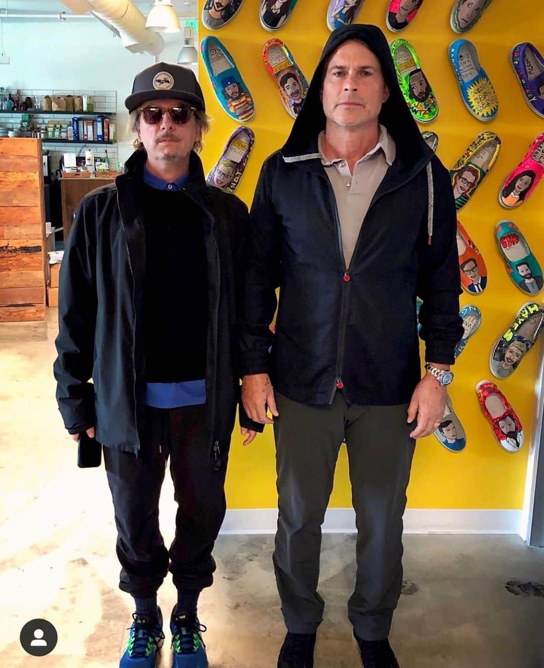 のインスタグラム：「I’m on a podcast today with this buffoon. #literally with @roblowe I have no idea what we talked about but listen anyway」