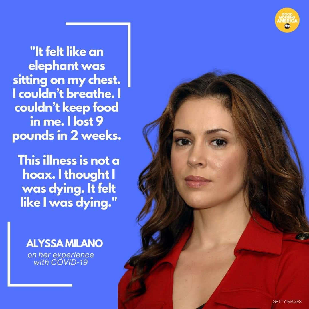 Good Morning Americaさんのインスタグラム写真 - (Good Morning AmericaInstagram)「Alyssa Milano is opening up about her with battle COVID-19, even sharing photos of her breathing with the assistance of a ventilator. See more at link in bio.」8月7日 8時00分 - goodmorningamerica