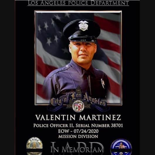 ダニー・トレホさんのインスタグラム写真 - (ダニー・トレホInstagram)「Our hearts go out to officer Valentin "Val" Martinez in the San Fernando Valley Mission Division, we love him and our prayers go out to his family.」8月7日 8時27分 - officialdannytrejo
