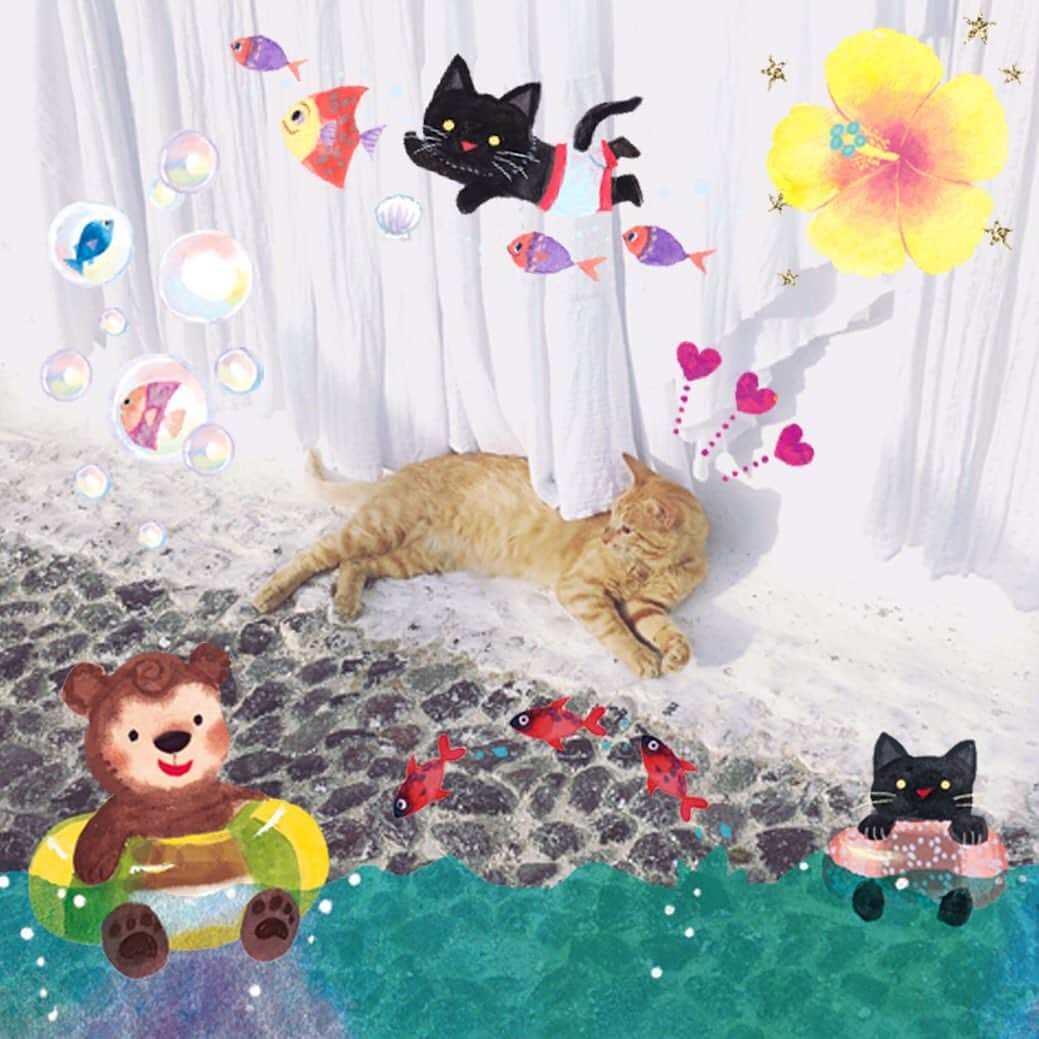 LINE Cameraさんのインスタグラム写真 - (LINE CameraInstagram)「Yukako Ohde draws summer vacation🐠Stamps made with loving care☀️ . @odeyu86 #おおでゆかこ #yukakoohde #linecamera #lineカメラ #라인카메라 #イラスト #イラストレーター #illustration #illustrator #猫 #cat #summer #夏 #なつ #海 #ビーチ #beach #花火 #fireworks #可愛い #kawaii #手書き #手描き #handwriting #スタンプ #ステッカー #stickers #sticker #stamp #stamps」8月7日 12時17分 - linecamera_official