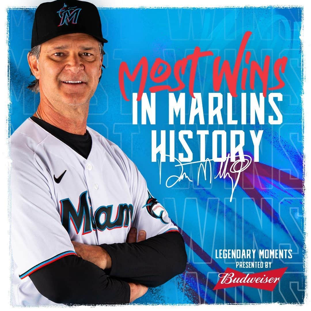 マイアミ・マーリンズさんのインスタグラム写真 - (マイアミ・マーリンズInstagram)「Winningest manager in the First Place Marlins' franchise history. #LegendaryMoments」8月7日 12時38分 - marlins