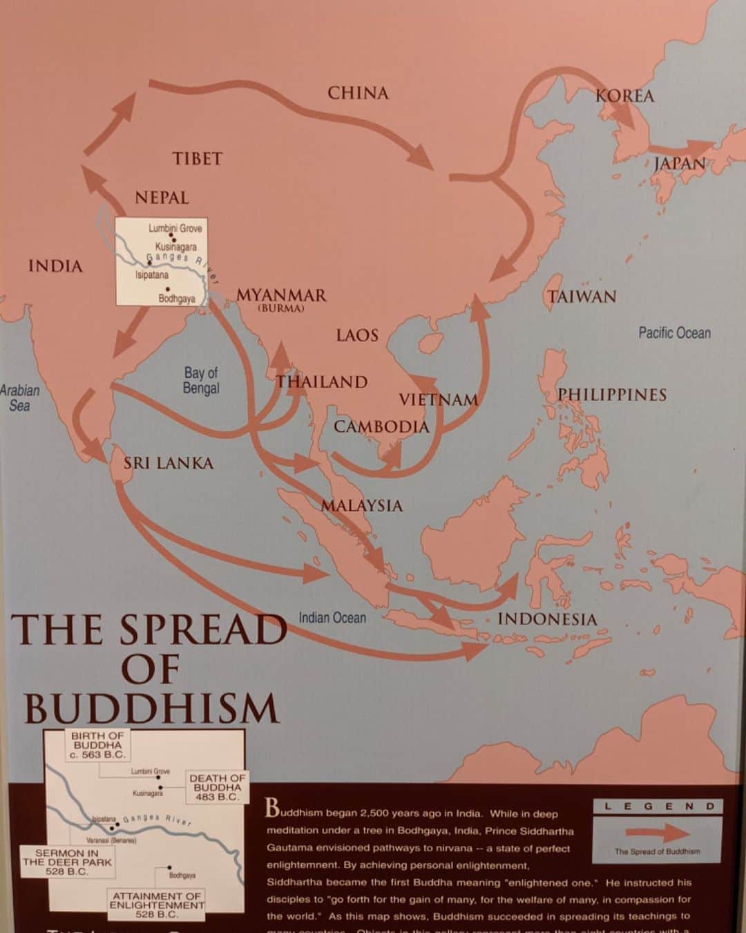 Honolulu Myohoji Missionさんのインスタグラム写真 - (Honolulu Myohoji MissionInstagram)「🗺 We saw this at @honolulumuseum and it shows how Buddhist spread to the world.  It is said that #lotussutra was found sometimes in between BC 1 to AD 3. Especially lotus sutra is recognized as the king of the sutra in Japan.  Lotus Sutra is not an old sutra.  So many things on the sutra helps our understanding of our current situation and life.  * * * * #ハワイ #ハワイ好きな人と繋がりたい  #ハワイだいすき #ハワイ好き #ハワイに恋して #ハワイ大好き #ハワイ生活 #ハワイ行きたい #ハワイ暮らし #オアフ島 #ホノルル妙法寺 #HawaiianAirlines #ハワイアン航空 #思い出　#honolulumyohoji #honolulumyohojimission #御朱印女子 #開運 #穴場 #パワースポット #hawaii #hawaiilife #hawaiian #luckywelivehawaii #hawaiiliving #hawaiistyle #hawaiivacation」8月7日 12時51分 - honolulumyohoji