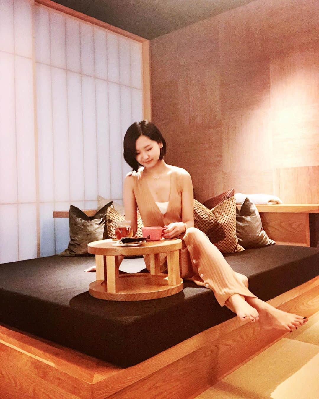 のインスタグラム：「東京を楽しむ🍵  #星のや東京  #ホテル泊 #たまにはいいよね  #enjoytokyo  #hoshinoyatokyo  #waitingyou」