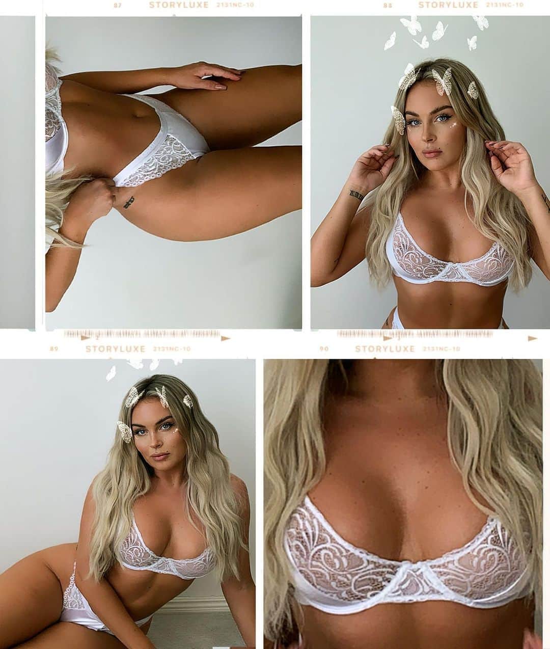 ファニー・リックマンのインスタグラム：「Been feeling like a fairy in this satin lace set from @loungeunderwear 🧚🏼‍♀️ Use my code LYCKMAN10 for 10%off on all items 🦋 #loungeunderwear #femalefamily」