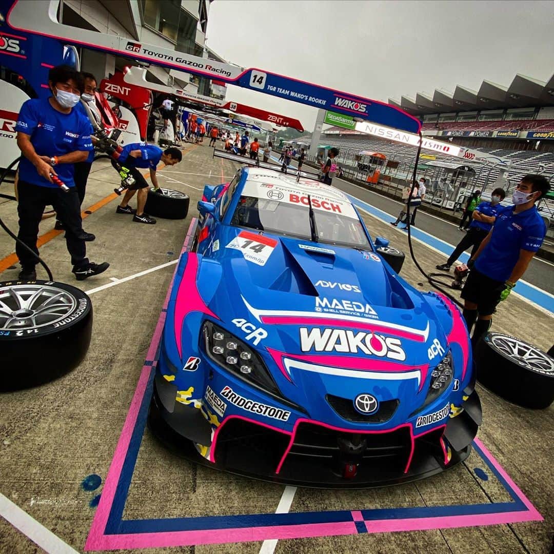 大嶋和也のインスタグラム：「今週は第2戦！ 気合入れていきます！ #tgrteamwakosrookie #supergt #rookieracing #supra」