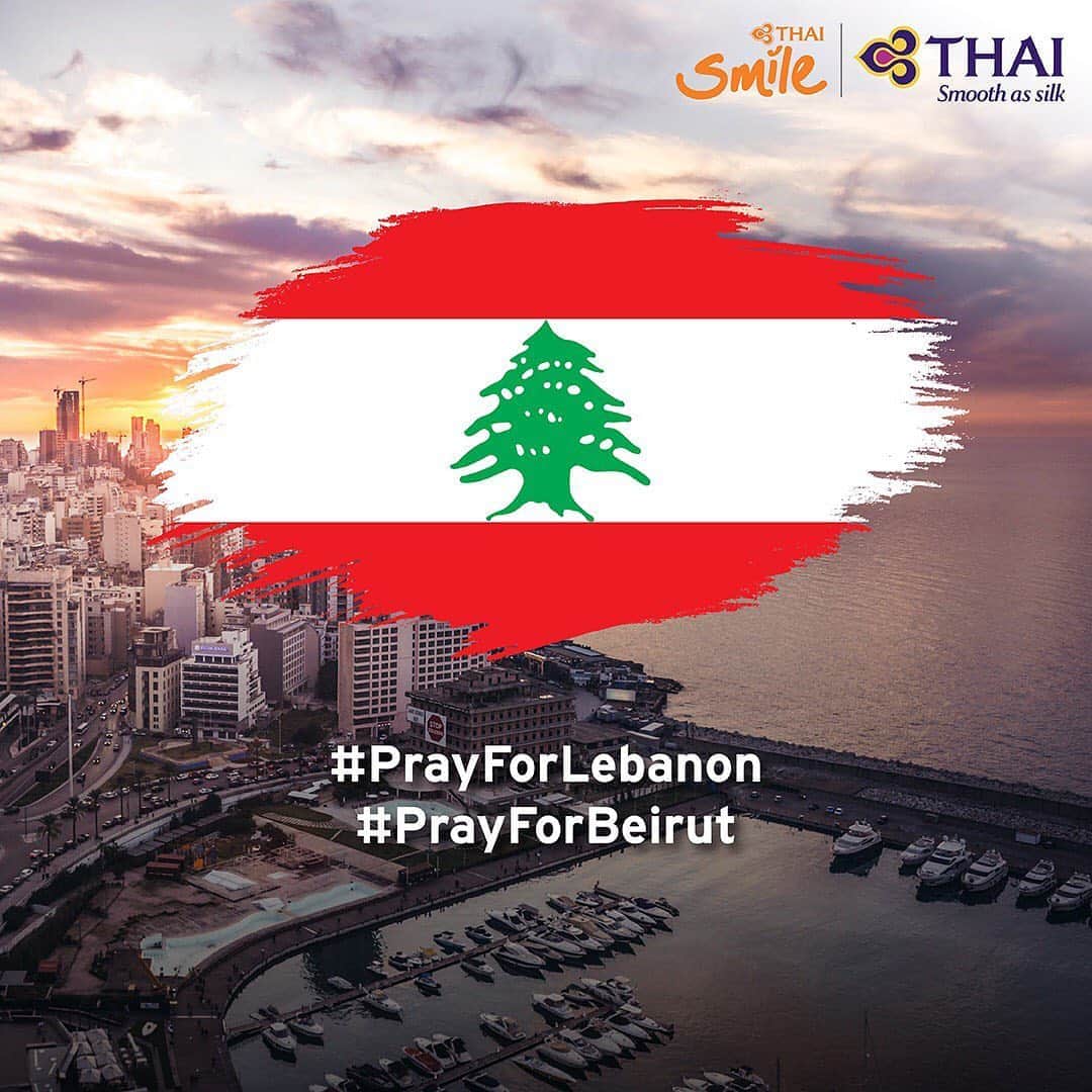 タイ航空さんのインスタグラム写真 - (タイ航空Instagram)「We are sending our thoughts and healing to the people affected in Lebanon. Solidarity with the Lebanese people. #prayforlebanon #prayforbeirut」8月7日 17時58分 - thaiairways