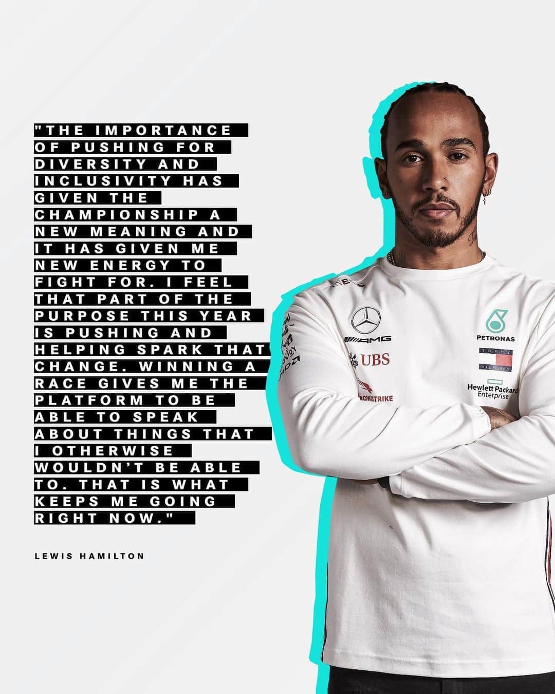 MERCEDES AMG PETRONASさんのインスタグラム写真 - (MERCEDES AMG PETRONASInstagram)「Be the change you want to see in the world 👊 @lewishamilton」8月7日 21時08分 - mercedesamgf1
