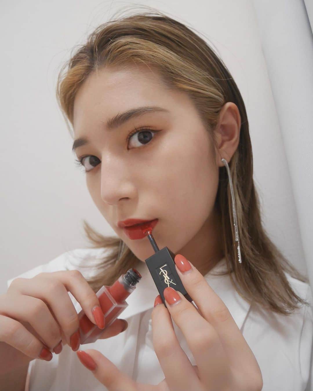 浪花ほのかのインスタグラム：「@yslbeauty #タトワージュクチュールベルベットクリーム  昨日のTwitter LIVEはYSL BEAUTY JAPAN のTWITTERにアーカイブがあるから見てね〜🥰🥰 楽しかった〜♥」