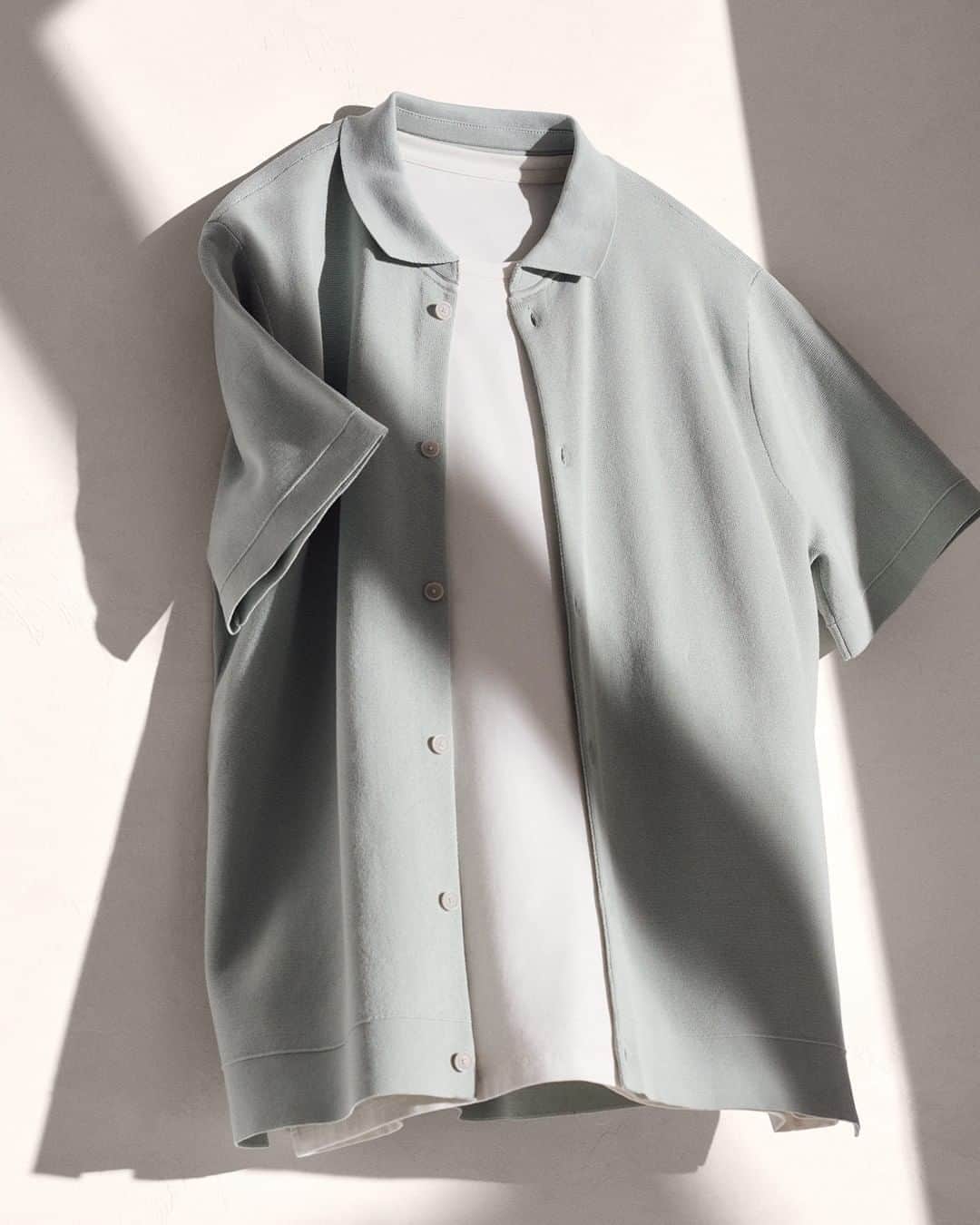 Club Monacoのインスタグラム：「The Sweater Shirt. A classic design of a short-sleeve shirt meets a medium-weight knit fabric for an ideal combination.」