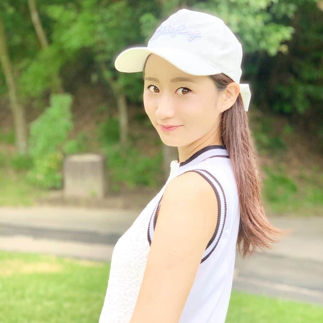 筒井萌子のインスタグラム：「* プロフィールこれに変えてみたꪔ̤̮⛳ @briefing_official のバックリボンキャップが新入りした◡̈⋆ ・ ・ ・ #筒井萌子 #女優 #actress #モデル #model #岡山  #shooting #instagood #instalike #撮影 #followme #instalike #ゴルフ #ゴルフ女子 #ゴルフコーデ #골프 #좋아요반사 #좋아요그램 #좋아요환영 #데일리그램 #패션 #오오티디 #카페  #コンバースゴルフ #アルチビオ #archivio」