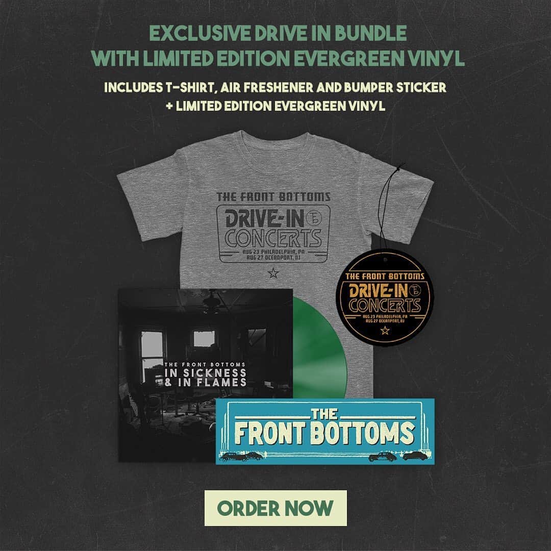 Fueled By Ramenさんのインスタグラム写真 - (Fueled By RamenInstagram)「Pick up a Drive In Bundle with Limited Edition Evergreen Colored Vinyl from @thefrontbottoms, only 1,000 available worldwide. Link in our stories」8月8日 1時43分 - fueledby
