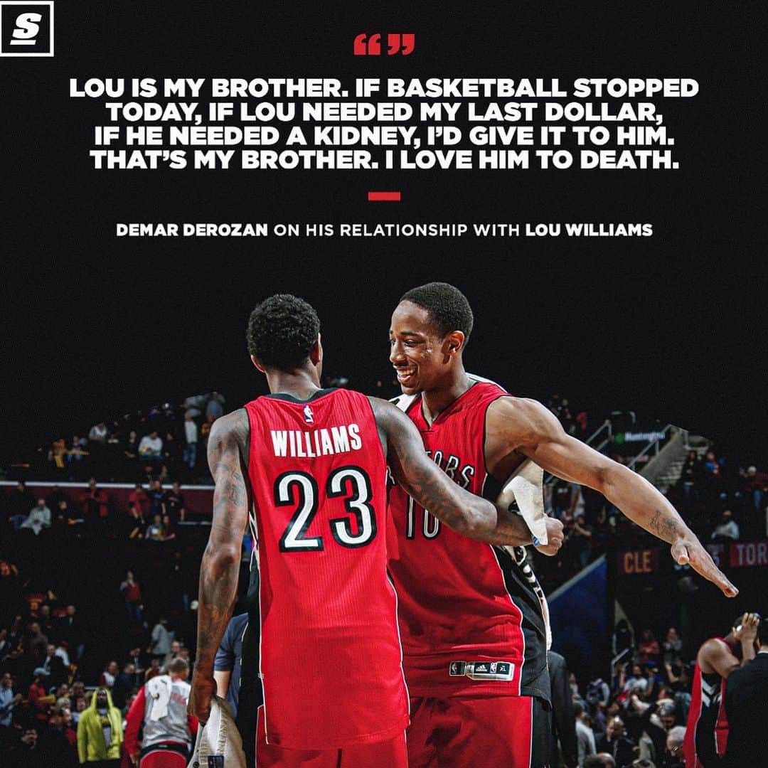 ルイス・ウィリアムスのインスタグラム：「In real life!! It’s deeper. Happy Cday champ!! 💪🏾💪🏾💪🏾 @demar_derozan」