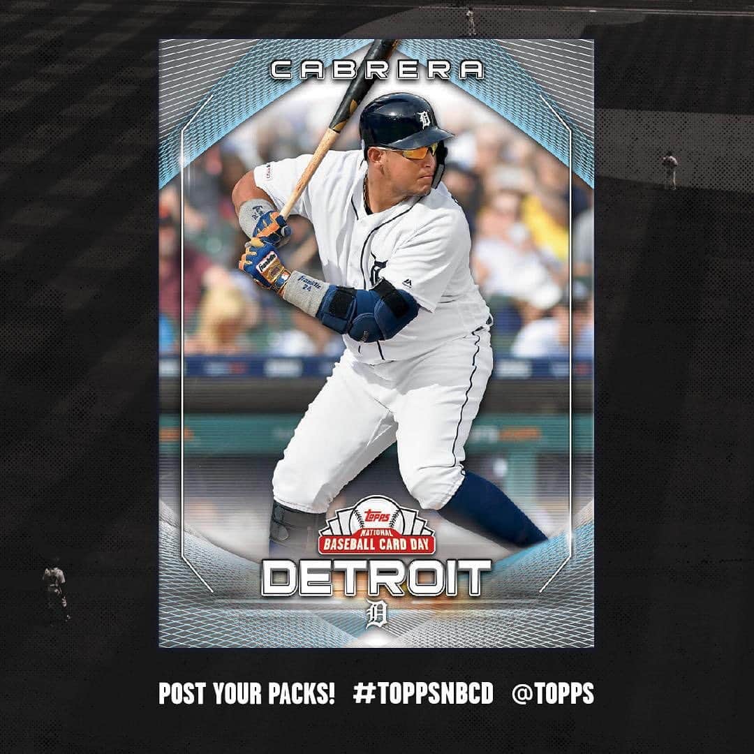 ミゲル・カブレラのインスタグラム：「Tomorrow is @topps National Baseball Card Day! Check out my newest card from Topps! #ToppsNBCD」