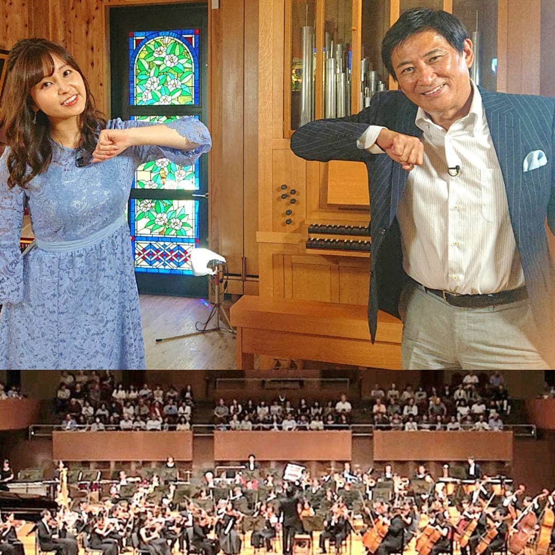 藤岡幸夫のインスタグラム：「毎週土曜の朝８時半～はエンターザミュージック‼️(BSテレ東) 本日６日はラヴェル特集‼️ 相棒の角谷暁子アナウンサーと関西フィルの素敵な演奏をお届け👍 どうぞお楽しみに😃」