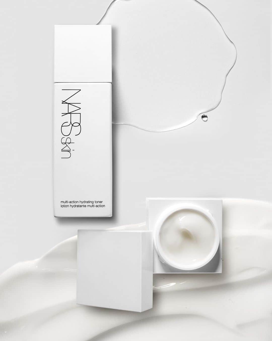 NARSさんのインスタグラム写真 - (NARSInstagram)「Drench it. Quench it. Give skin more of what it needs.   Multi-Action Hydrating Toner contains Wild Rose Extract to calm and soothe the skin’s surface, helping prevent irritation.  Aqua Gel Luminous Oil-Free Moisturizer hydrates, revitalizes, and fortifies skin with a silky, lightweight gel texture.」8月8日 8時13分 - narsissist