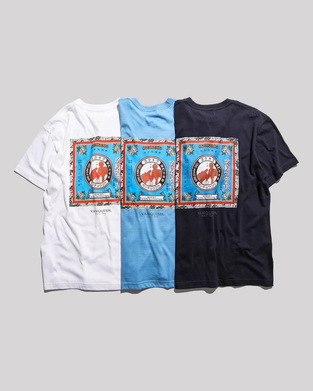 ヴァンキッシュのインスタグラム：「Crossing dog T-shirt[VWC061] Color:White/Saxeblie/Navy Size:M/L/XL JPY 7,150 (tax included)  ㅤㅤㅤㅤㅤㅤㅤㅤㅤㅤㅤㅤ  Shop link bio！ ——————————————— ‪#VANQUISH #vanquishjp」
