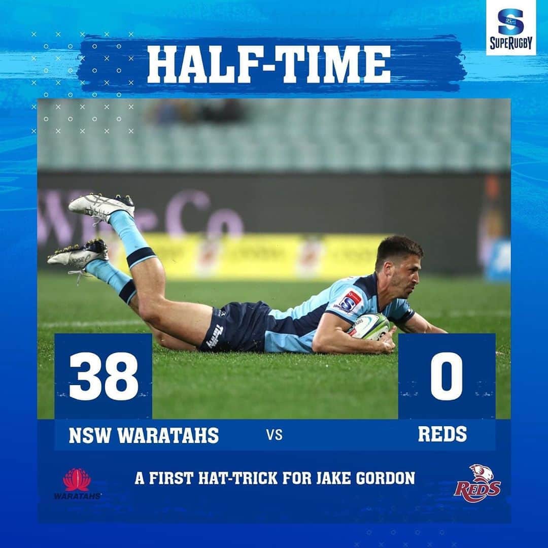 Super Rugbyさんのインスタグラム写真 - (Super RugbyInstagram)「HALF-TIME  WARATAHS VS REDS  It's been a dominant first-half from the Waratahs.   #SuperRugby25Years #SuperRugbyAU #WARvRED」8月8日 19時01分 - superrugby
