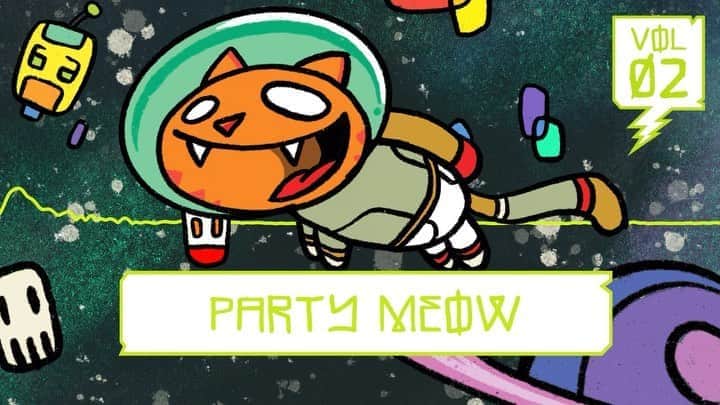 マイク・シノダのインスタグラム：「‪Track 12, Party Meow  Stream/Download: 🔗 in bio」