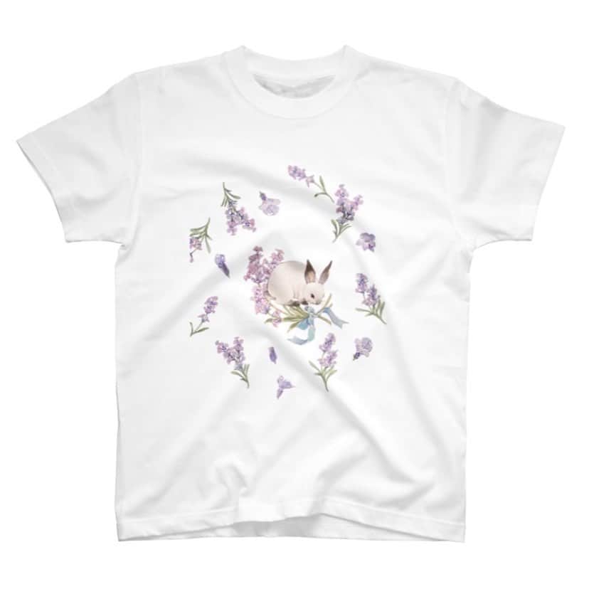 友風子/yufushiさんのインスタグラム写真 - (友風子/yufushiInstagram)「suzuriで出してるTシャツ3点  #illustration #イラスト #watercolor #水彩 #Tシャツ #Tシャツデザイン #suzuri #suzuriで販売中 #suzuri夏のtシャツセール #うさぎ #rabbit #カモミール #chamomile #ラベンダー #lavender #ハイビスカス #hibiscus」8月8日 17時25分 - uko_yufushi
