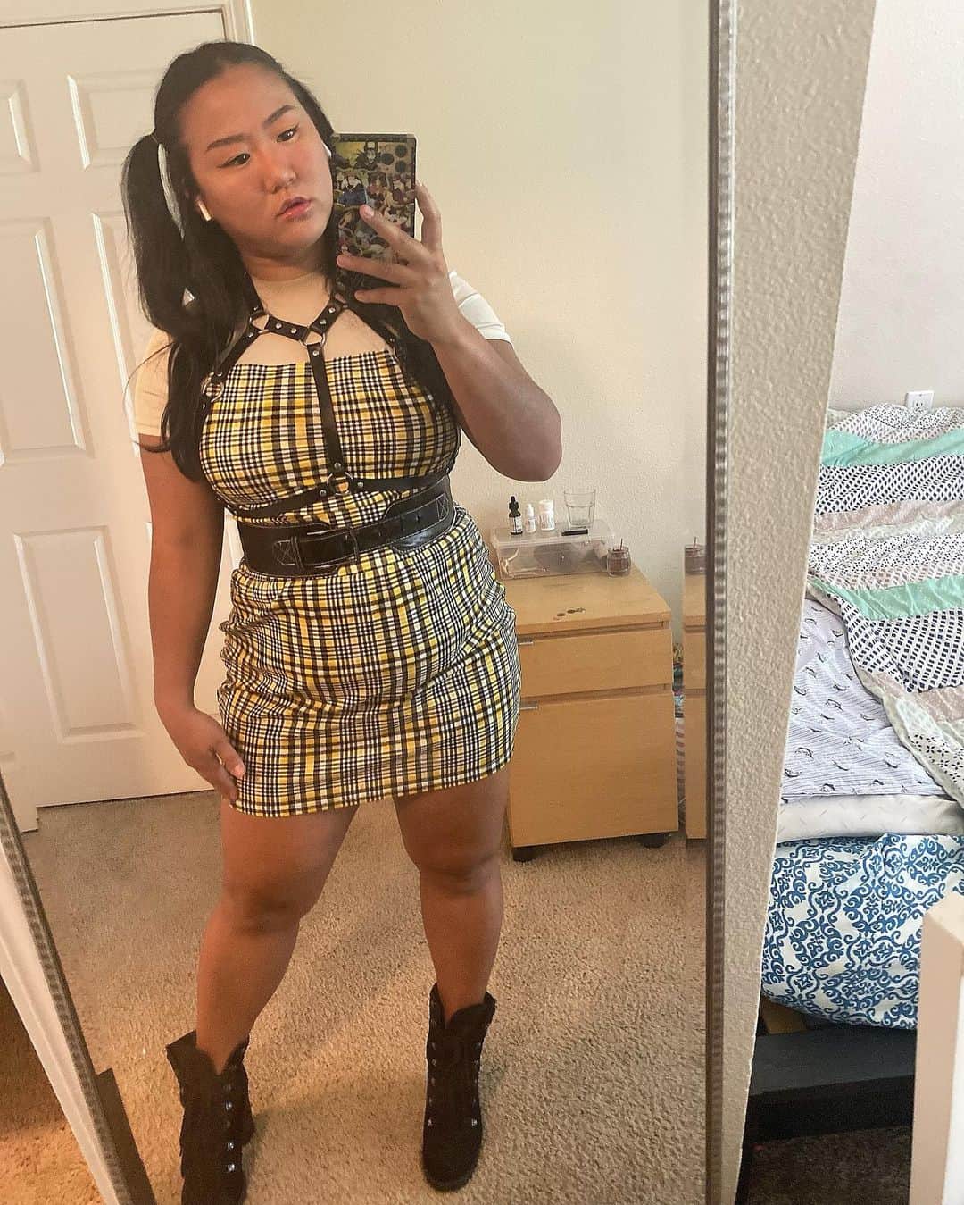 のインスタグラム：「Now I dress like how I wanted to dress when I was teen 🥰 And I like it !   Coupon code: mihofujiQ2 (extra 15% off, valid until Sep 30th) http://shein.top/dmt6t53  @sheinofficial @sheincurve #SHEIN #SHEINgals」