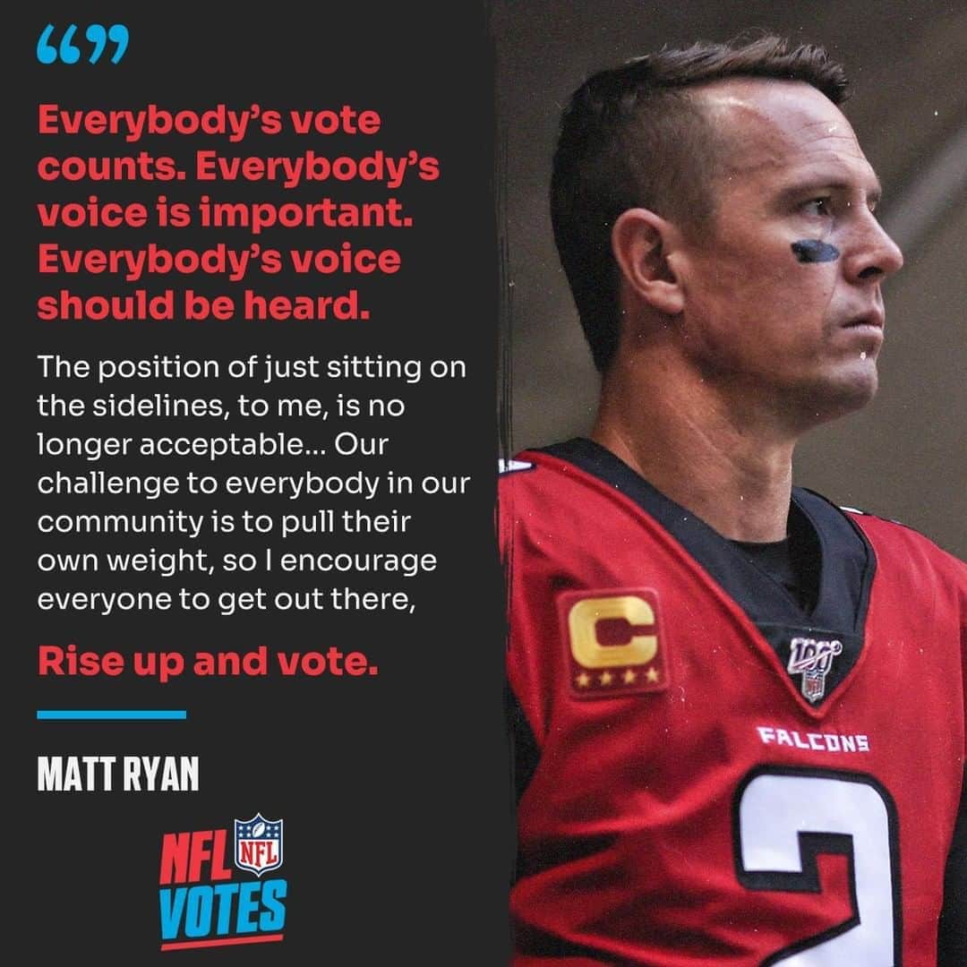 NFLさんのインスタグラム写真 - (NFLInstagram)「"Rise up and vote." - @ryan_matt02 #NFLVotes (via @atlantafalcons)」8月9日 3時30分 - nfl