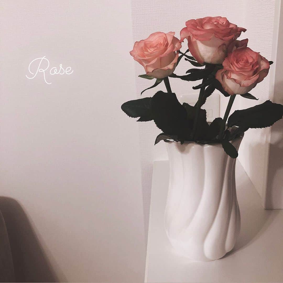 皆方由衣さんのインスタグラム写真 - (皆方由衣Instagram)「ぴんくのお色に ひとめぼれ。  はぁ。かわいい。  #お花のある暮らし  #薔薇 #rose」8月8日 19時46分 - yuiminakata