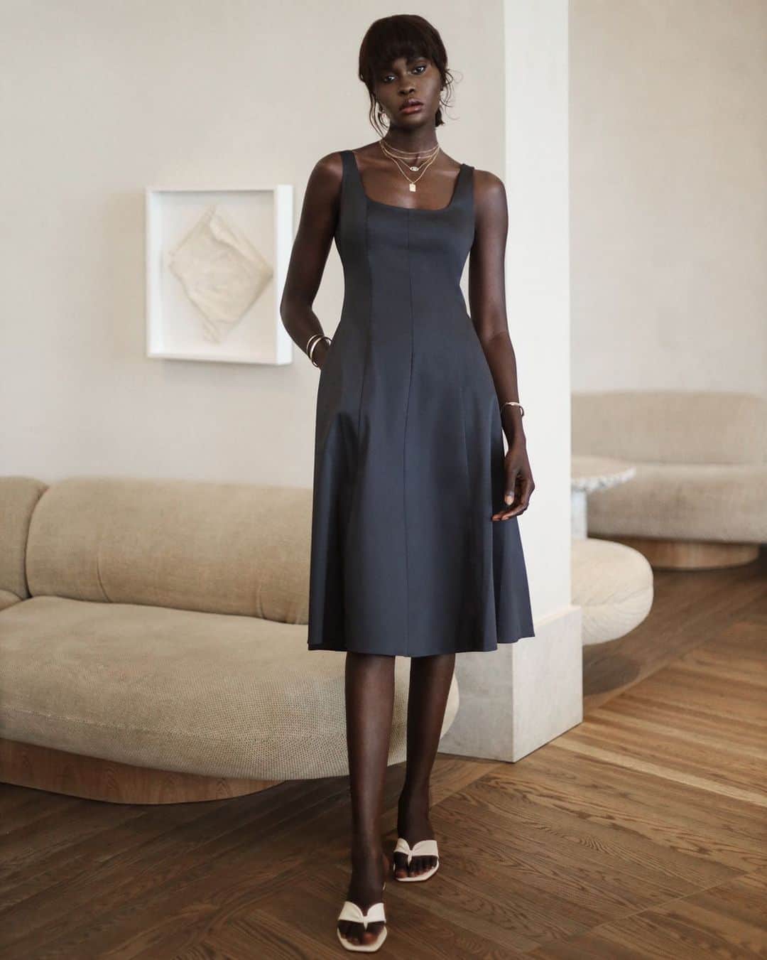 Club Monacoのインスタグラム：「Confirming that the Wide Neck Panel Dress stands out in any situation. @lefevrediary」