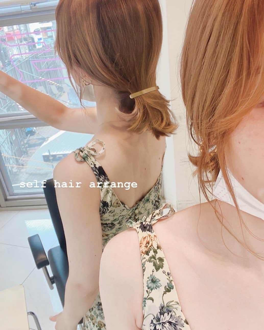 佃加菜のインスタグラム：「ヘアアレンジ♡ ゴールドだと品が出て何となくきまるから 楽ちん😊♡」