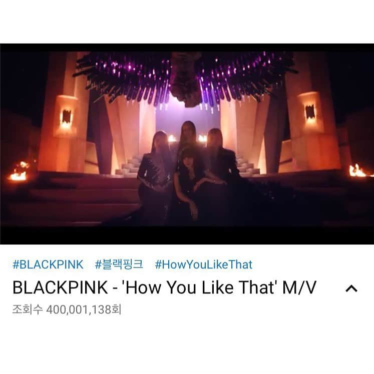 BLACKPINKさんのインスタグラム写真 - (BLACKPINKInstagram)「#BLACKPINK #블랙핑크 #HowYouLikeThat #MV #400MILLION #YOUTUBE #YG」8月8日 22時55分 - blackpinkofficial