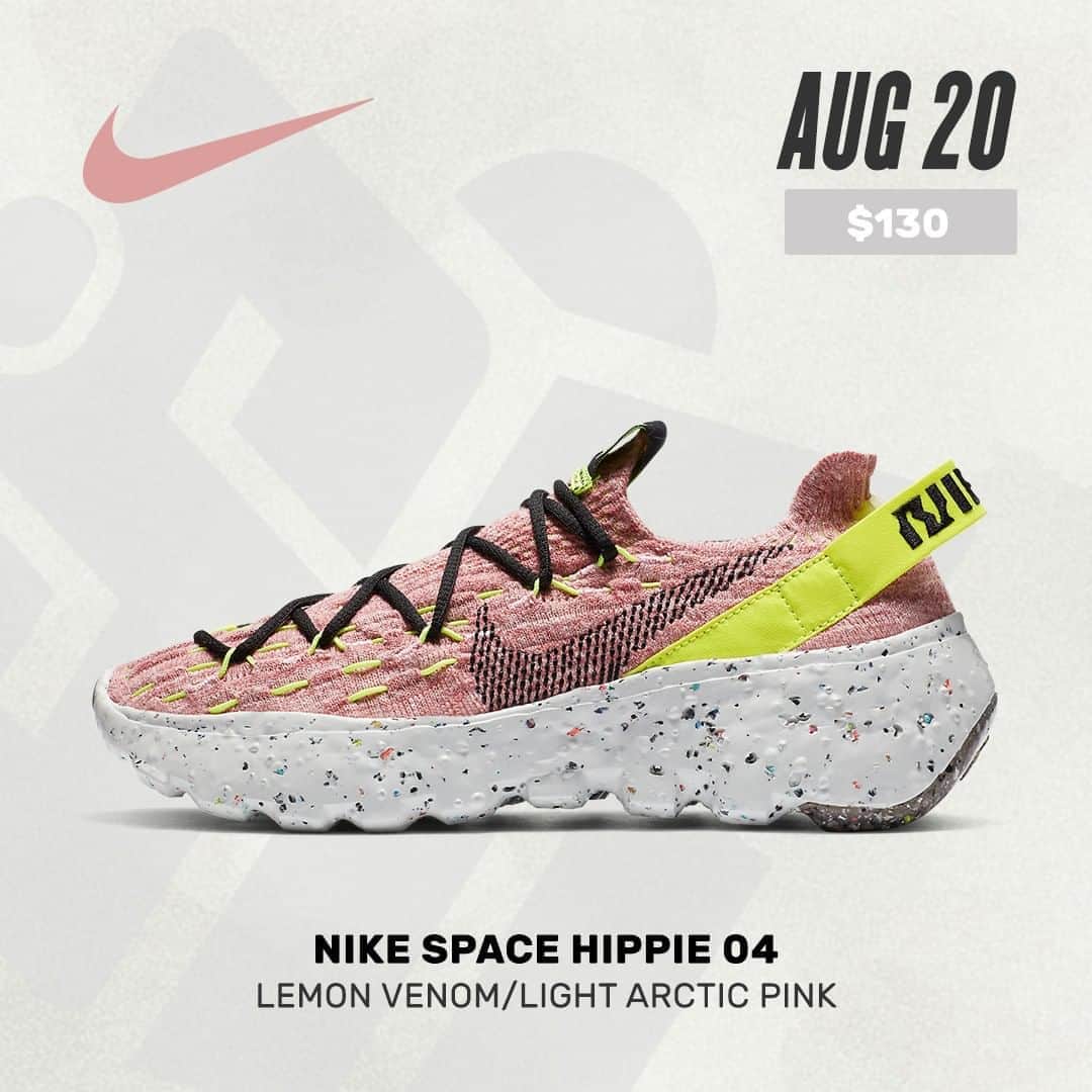 Sneaker Newsさんのインスタグラム写真 - (Sneaker NewsInstagram)「#SNReleaseAlert : The Nike Space Hippie 04 returns on August 20th in a new Lemon Venom/Light Arctic Pink colorway. These will be available on SNKRS and select retailers worldwide. Link in bio for full details.」8月8日 23時01分 - sneakernews