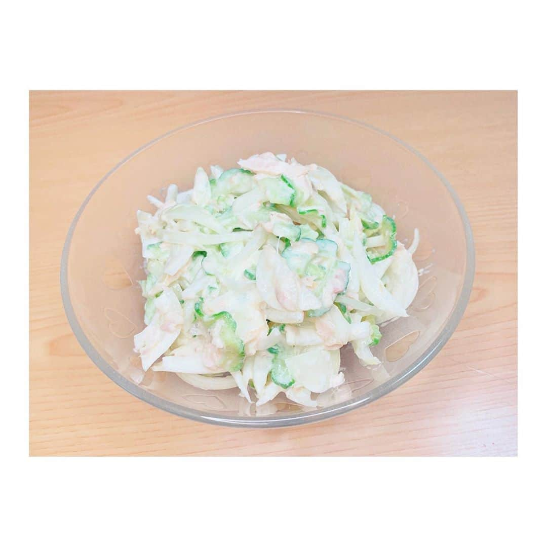 宮崎梨緒さんのインスタグラム写真 - (宮崎梨緒Instagram)「🥗🥗🥗 * #ゴーヤサラダ 作った *   #ゴーヤ #料理 #cooking  #요리 #요리스타그램  #簡単レシピ」8月9日 0時49分 - miyazakirio