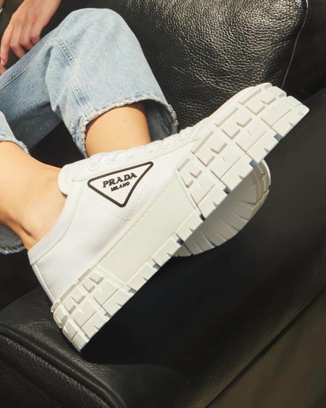 Saks Fifth Avenueのインスタグラム：「ONLY AT SAKS: These @prada sneakers got sole, lug sole. And only we've got them.」