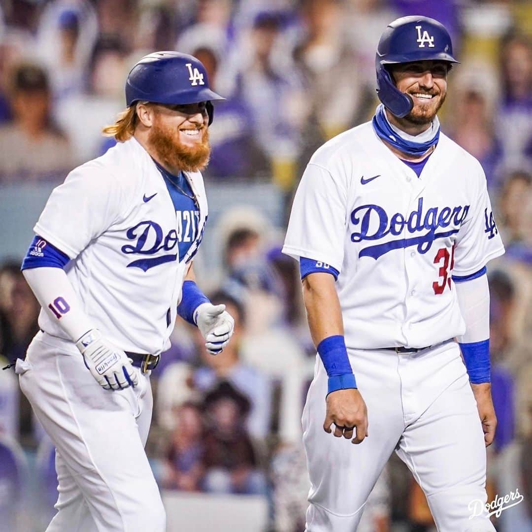 Los Angeles Dodgersさんのインスタグラム写真 - (Los Angeles DodgersInstagram)「Justin time for a giant inning.」8月9日 12時26分 - dodgers