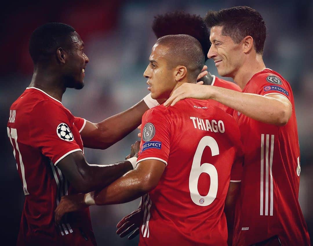 ティアゴ・アルカンタラのインスタグラム：「Bereit für Lissabon. 💪🏾 #MiaSanMia」