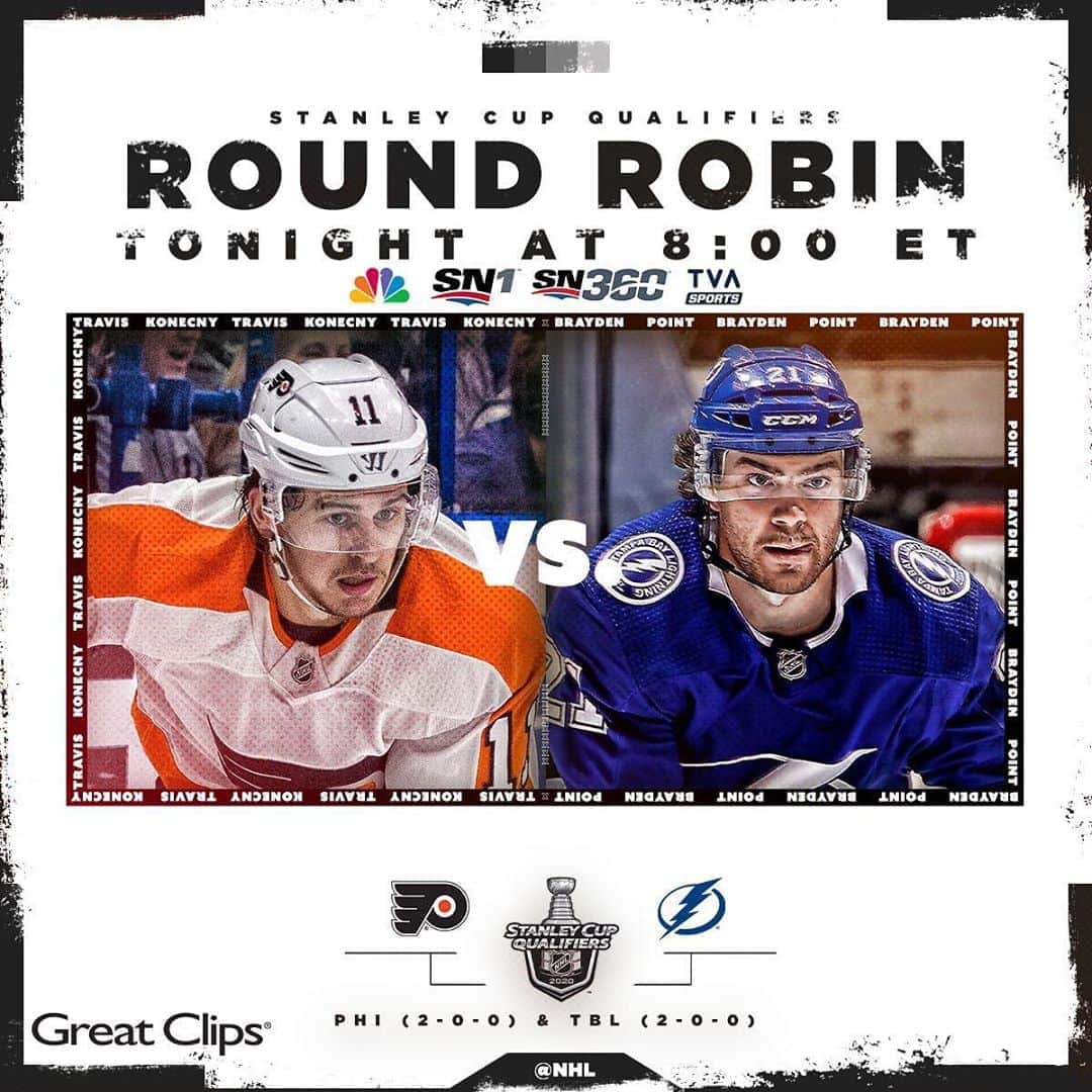 NHLさんのインスタグラム写真 - (NHLInstagram)「It's the battle for the top East seed — @philadelphiaflyers against @tblightning. LET'S GO!  📺: 8:00 ET on @nhlonnbcsports, @sportsnet and @tvasports. #StanleyCup Round Robin」8月9日 7時09分 - nhl