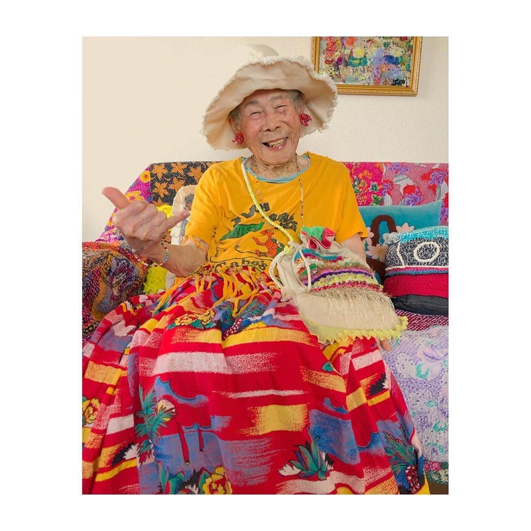 森千波さんのインスタグラム写真 - (森千波Instagram)「#bag . . . . . #1000weave#tgcemk#weaving#yarn#knit#cotton#new#grandma#97yearsold#handmade#model#fashion#ootd」8月9日 8時43分 - 1000wave