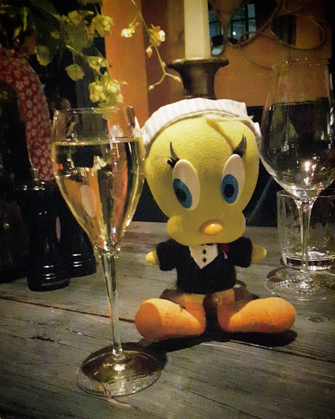 Little Yellow Birdさんのインスタグラム写真 - (Little Yellow BirdInstagram)「My final fancy and bubbly evening here at Cookie Island! Thanks @cookiemreport for a wonderful weekend!! Cheers!! #cookieislandsummer2020 #cookieislandfun #cookieisland2020 #littleyellowbird #tweety #tweetykweelapis #adventures #yellow #bird #weekend #sunday #champagne #bubbles #drinks #happyhour #cheers #fancy #eveningware #tuxedo #stuffedanimalsofinstagram #plushiesofinstagram」8月9日 22時28分 - tweetykweelapis